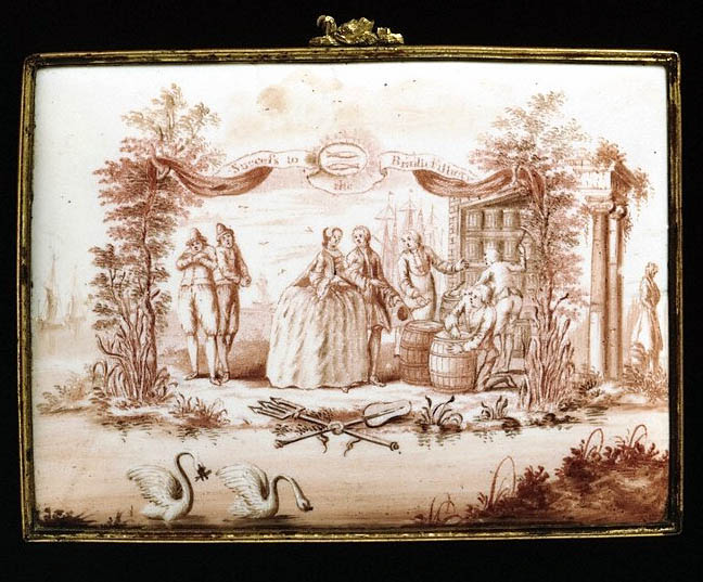 brown print of people by lake