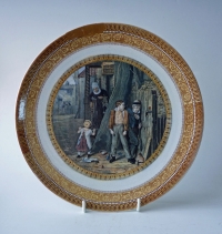 multicolored printed plate