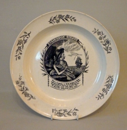 Herculaneum printed creamware plate